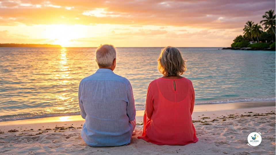 Un couple passant sa retraite à l'île Maurice